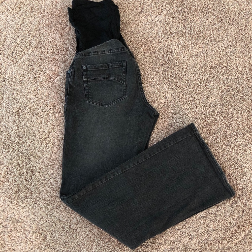 Liz Lange Maternity Faded Black Denim Jeans